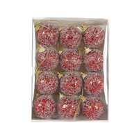 Mini Red Sugar Baubles 12pk 4cm