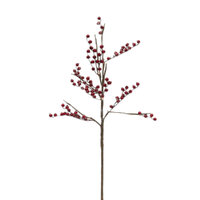 LED Red Berry Branch Spray 80cm