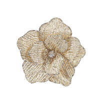 Champagne Fabric Clip Flower 12cm