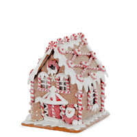 LED Gingerbread House w. Santa 15cm