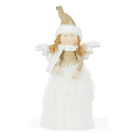 Tree Topper Fabric Angel White/Gold 55cm