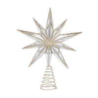 9 Point Mirrored Tree Topper Star Champagne 31cm