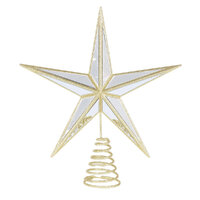 5 Point Mirrored Tree Topper Star Gold 31cm