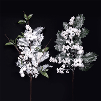 White Holly Berry Stem 60cm 2 Assorted