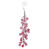 Hanging Berry Branch w.Snow 25cm