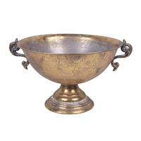 Antique Gold Metal Footed Bowl 32cm
