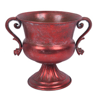 Red Metal Footed Metal Pot 17cm