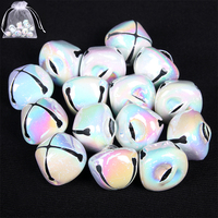 White Iridescent Bells 2cm 15pc