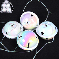 White Iridescent Bells 4cm 4pc