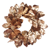 Copper Magnolia Leaf Wreath 66cm