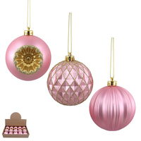 Pink Baubles 8cm 1pc 3A