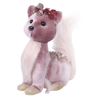 Pink Velour Squirrel 19cm