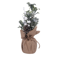 Snowcapped Tree in Burlap Pot 28cm