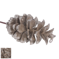 Champagne Glitter Pinecone Pick 46cm