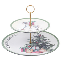 Cake Stand 2 Tier Tis The Season 22cm