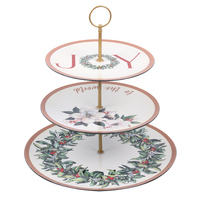 Cake Stand 3 Tier Joy To The World 33cm