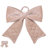 Champagne Velour Bow 32cm