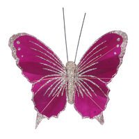 Purple Feather Butterfly Clip 10cm