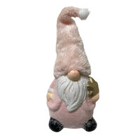 Pink Gnome with Gold Star 25cm 