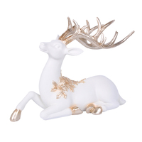 Reindeer Sitting White 39cm