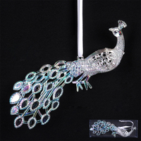 Iridesent Peacock Hanging 19cm