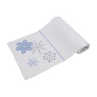 Blue Snowflake Embroidery Table Runner 180cm