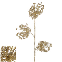 Gold Queen Anne Lace Glitter Stem 65cm