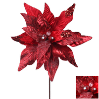 Red Poinsettia Stem 45cm