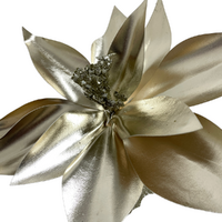 Champagne Metallic Poinsettia 45cm Stem