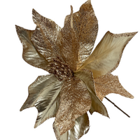 Glitter Petals Poinsettia 50cm Stem