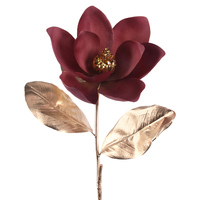 Burgundy and Gold leaf Stem 68cm