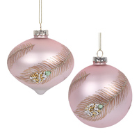 Blush Pink Glass Baubles 10cm 1pc 2A