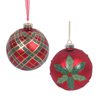 Red Glass Baubles 10cm 1pc 2A