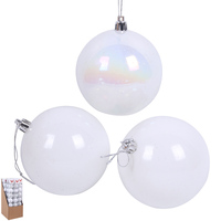 White Pearl Baubles 8 x 5cm 