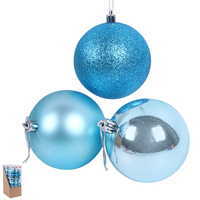 Teal Blue Baubles 8 x 5cm