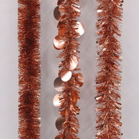 Rose Gold Tinsel 2m 3 Assorted
