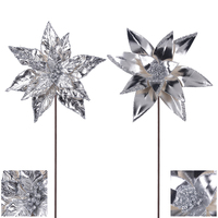 Platinum Silver Poinsettia 30cm