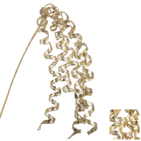 Gold Swirly Glitter Stem 70cm