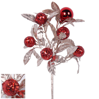 Ball Spray Red & Champagne 34cm
