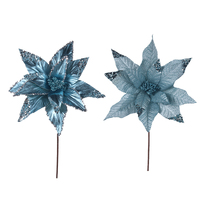 Pale Blue Poinsettia 30cm 1pc 2 Asst