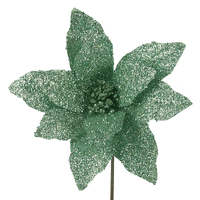 Mint Glitter Finish Poinsettia 28cm 