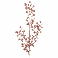 Pale Pink Glitter Berry Stem 70cm