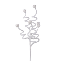 White Glitter Ball Swirl Stem 75cm