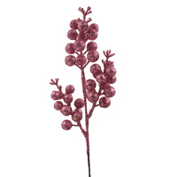 Magenta Berry Glitter Stem 20cm