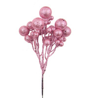 Bauble Glitter Stem 29cm Baby Pink