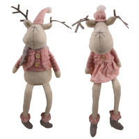 Mr & Mrs Reindeer with Dangly Legs 63cm 1pc 2 Assorted