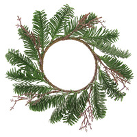 Christmas Pine Candle Wreath 24cm