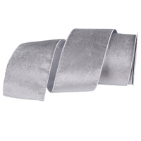 Silver Velour Double Layer Ribbon 10cm