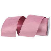 Pink Velour Double Layer Ribbon 10cm