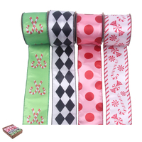 Candy & Harlequin Ribbon 6.3cm 4 Assorted